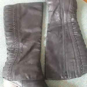 Black Fergalicious knee high boots